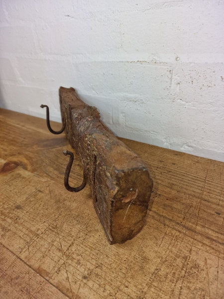 Vintage Reclaimed Indian Hand Carved Architectural Wooden Coat Hat Wall Hooks