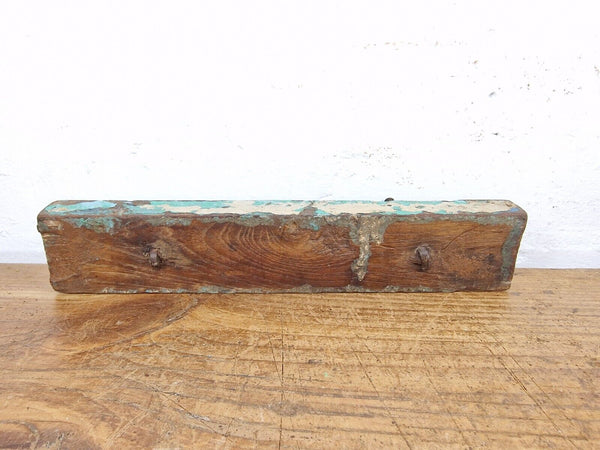 Vintage Reclaimed Indian Hand Carved Architectural Wooden Coat Hat Wall Hooks