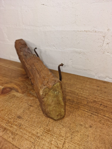 Vintage Reclaimed Indian Hand Carved Architectural Wooden Coat Hat Wall Hooks