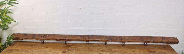Vintage Reclaimed Indian Hand Carved Architectural Wooden Coat Hat Wall Hooks