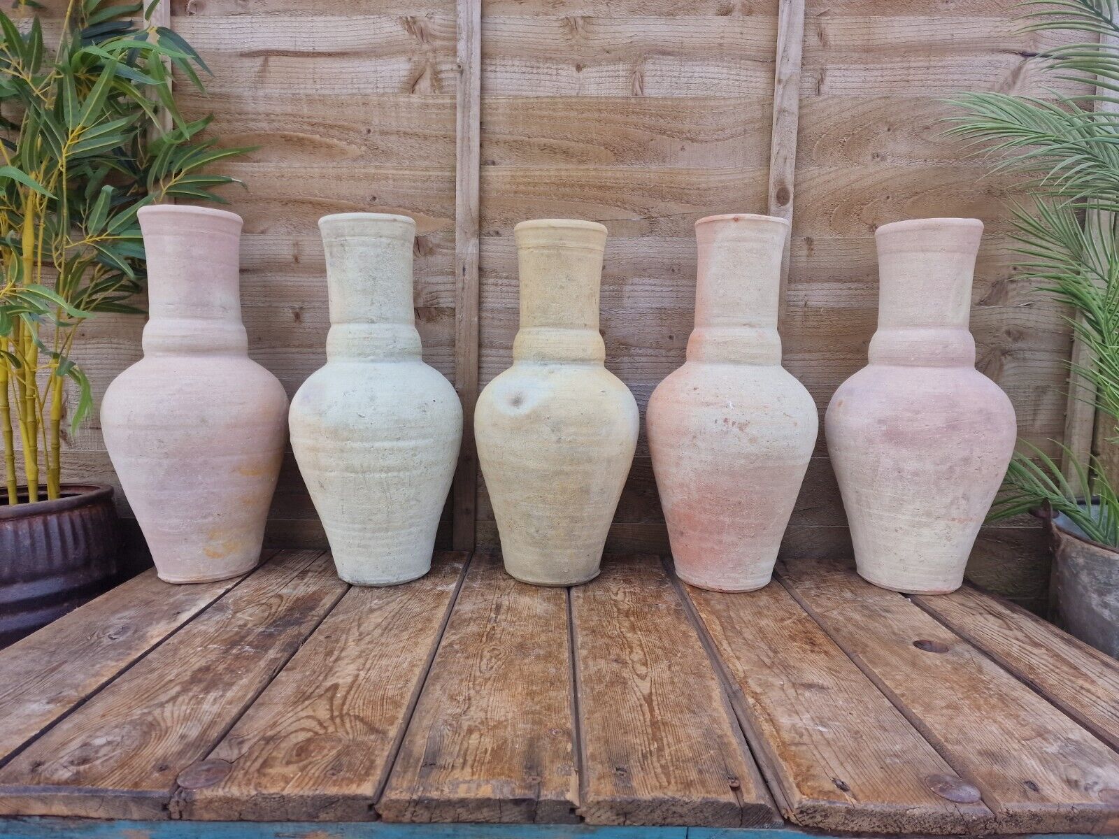Rustic Hand Made Mediterranean Terracotta Greek Amphora Olive Jar Jug Vase Pot