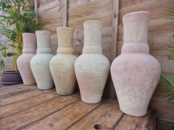 Rustic Hand Made Mediterranean Terracotta Greek Amphora Olive Jar Jug Vase Pot