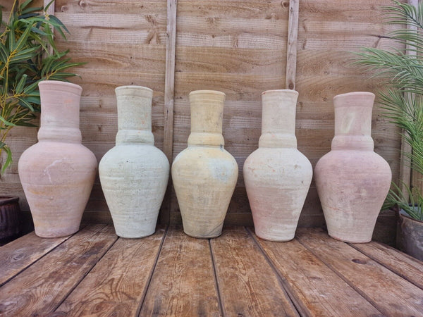 Rustic Hand Made Mediterranean Terracotta Greek Amphora Olive Jar Jug Vase Pot