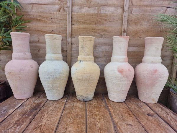Rustic Hand Made Mediterranean Terracotta Greek Amphora Olive Jar Jug Vase Pot