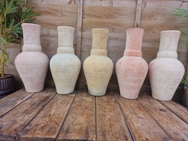 Rustic Hand Made Mediterranean Terracotta Greek Amphora Olive Jar Jug Vase Pot