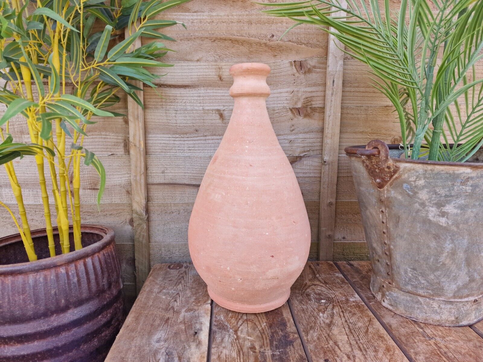 Rustic Hand Made Mediterranean Terracotta Greek Amphora Olive Jar Jug Vase Pot