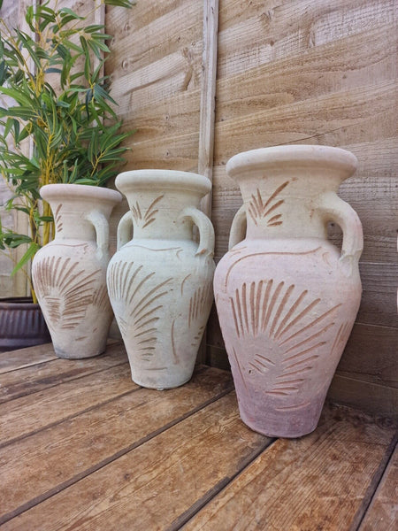 Rustic Mediterranean Greek Style Terracotta Pot Urn Garden Planter Amphora