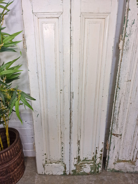 Vintage French Wooden Pine Bi Folding Window Door Shutters Screen Room Divider
