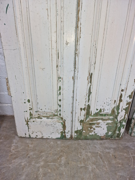 Vintage French Wooden Pine Bi Folding Window Door Shutters Screen Room Divider