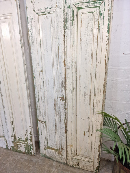 Vintage French Wooden Pine Bi Folding Window Door Shutters Screen Room Divider