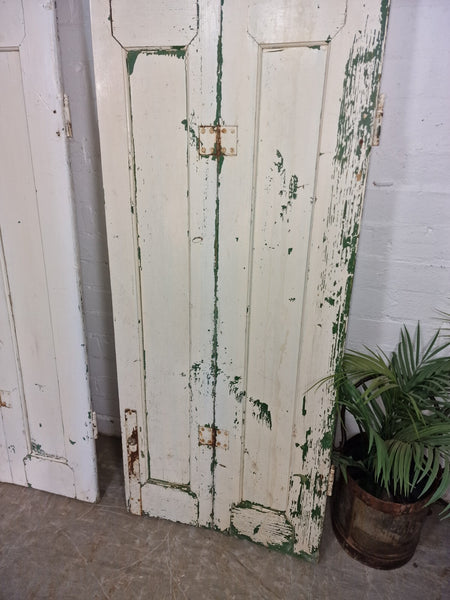 Vintage French Wooden Pine Bi Folding Window Door Shutters Screen Room Divider