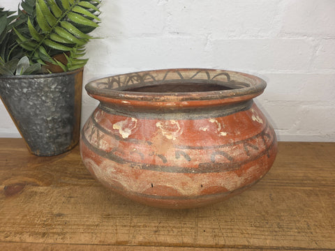 Vintage Rustic Indian Hand Thrown Clay Water Pot Vase