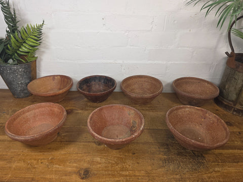 Vintage Rustic Hand Made Terracotta Clay Pottery Bowl Dish
