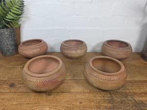 Vintage Rustic Hand Made Terracotta Clay Pottery Bowl Dish