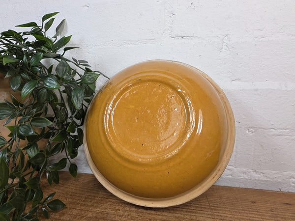 Rustic Hand Made Romanian Marble Glazed Clay Fruit Pasta Serving Bowl Dish 23cm