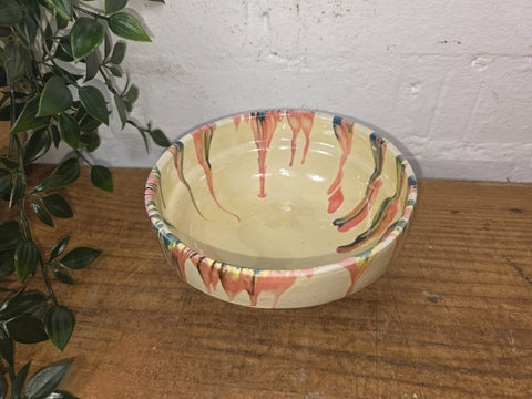 Rustic Hand Made Romanian Marble Glazed Clay Nibbles Olives Pasta Bowl Dish 16cm