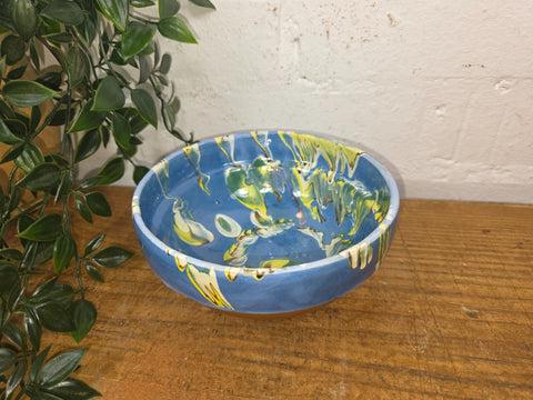 Rustic Hand Made Romanian Marble Glazed Clay Nibbles Olives Nuts Bowl Dish 16cm