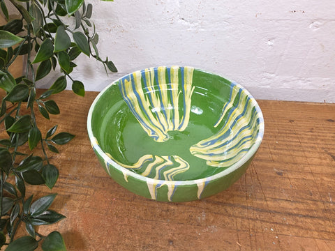 Rustic Hand Made Romanian Marble Glazed Clay Nibbles Olives Pasta Bowl Dish 16cm
