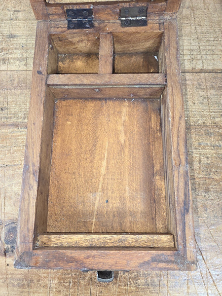 Reclaimed Rustic Indian Solid Wooden Shaving Make Up Box With Mirror