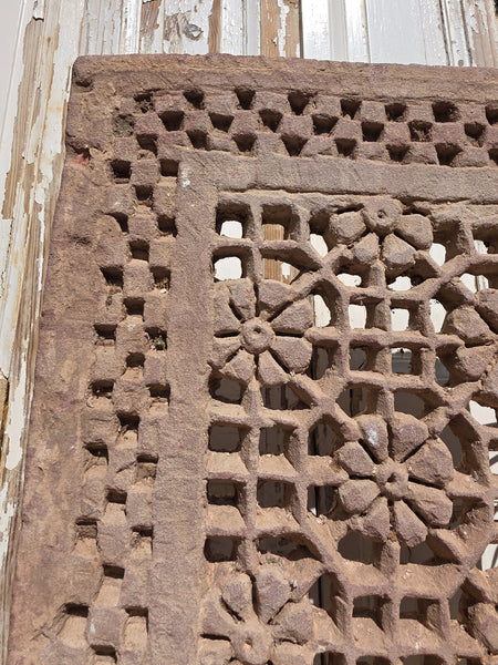 Antique Architectural Carved Stone Panel Jhali Window Fanlight Home Garden Decor