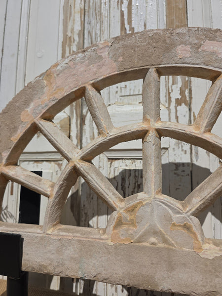 Antique Architectural Carved Stone Panel Jhali Window Fanlight Home Garden Decor