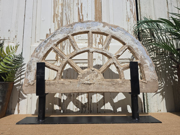 Antique Architectural Carved Stone Panel Jhali Window Fanlight Home Garden Decor