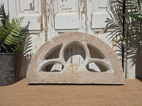 Antique Architectural Carved Stone Panel Jhali Window Fanlight Home Garden Decor