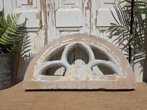 Antique Architectural Carved Stone Panel Jhali Window Fanlight Home Garden Decor
