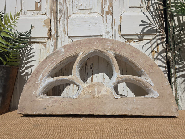 Antique Architectural Carved Stone Panel Jhali Window Fanlight Home Garden Decor