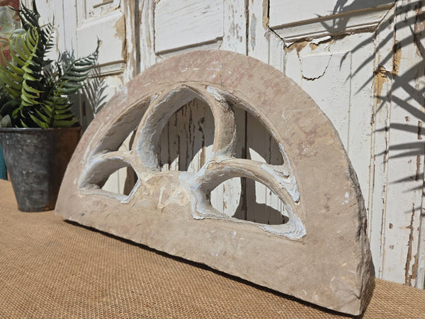 Antique Architectural Carved Stone Panel Jhali Window Fanlight Home Garden Decor
