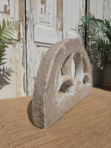 Antique Architectural Carved Stone Panel Jhali Window Fanlight Home Garden Decor
