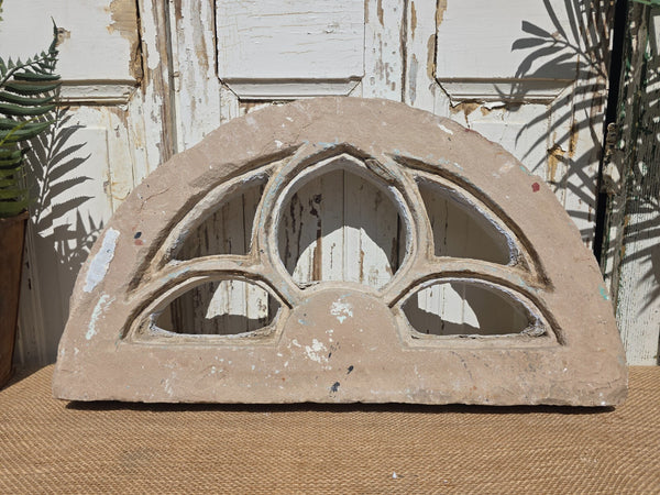 Antique Architectural Carved Stone Panel Jhali Window Fanlight Home Garden Decor