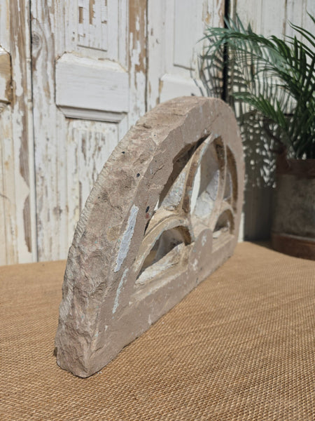 Antique Architectural Carved Stone Panel Jhali Window Fanlight Home Garden Decor