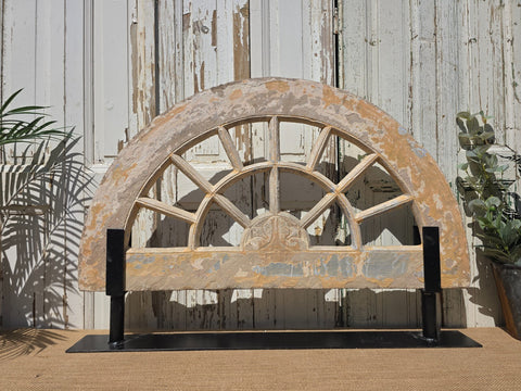 Antique Architectural Carved Stone Panel Jhali Window Fanlight Home Garden Decor
