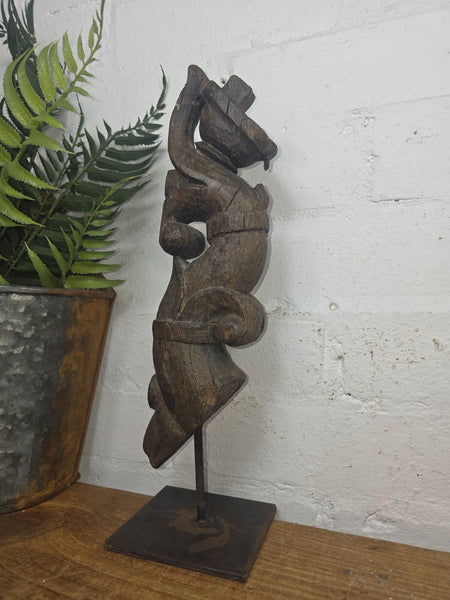 Antique 19th Century Indian Architectural Wooden Temple Carving Corbel