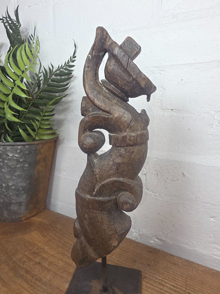 Antique 19th Century Indian Architectural Wooden Temple Carving Corbel
