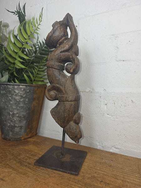 Antique 19th Century Indian Architectural Wooden Temple Carving Corbel