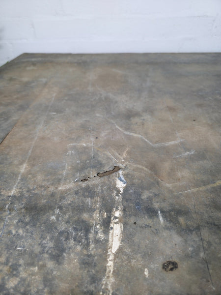 Large Antique French Rustic Galvanised Zinc Top Prep Potting Dining Table