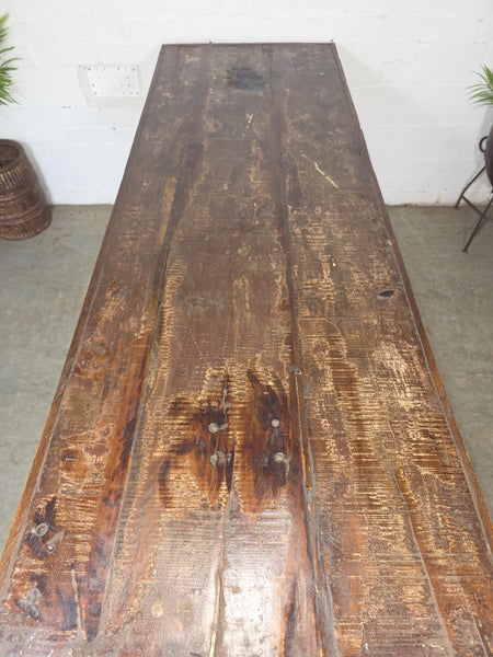 Large Vintage Rustic Indian Solid Wooden Folding Trestle Table Wedding Events