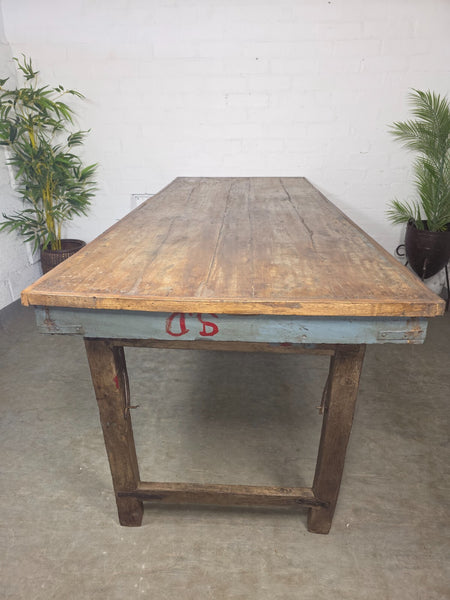 Large Vintage Rustic Indian Solid Wooden Folding Trestle Table Wedding Events
