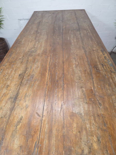 Large Vintage Rustic Indian Solid Wooden Folding Trestle Table Wedding Events