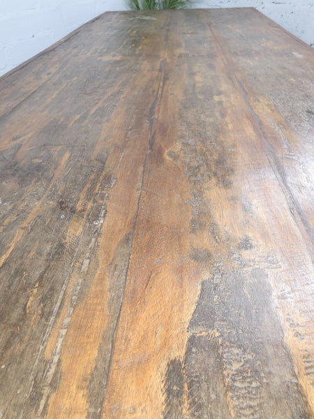 Large Vintage Rustic Indian Solid Wooden Folding Trestle Table Wedding Events