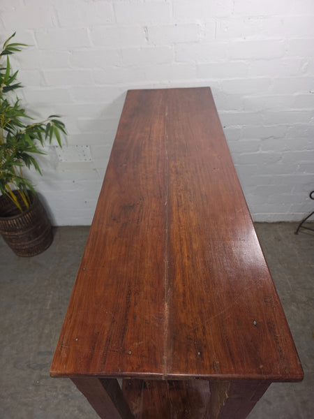 Reclaimed Vintage Hand Carved Indian Solid Wooden Hallway Console Table