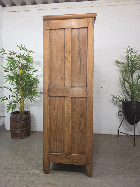 Vintage Indian Glazed Colonial Wooden Kitchen Bathroom Drinks Display Cabinet