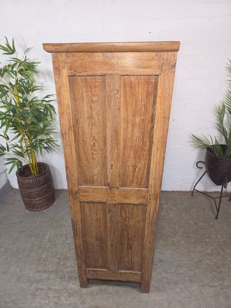 Vintage Indian Glazed Colonial Wooden Kitchen Bathroom Drinks Display Cabinet