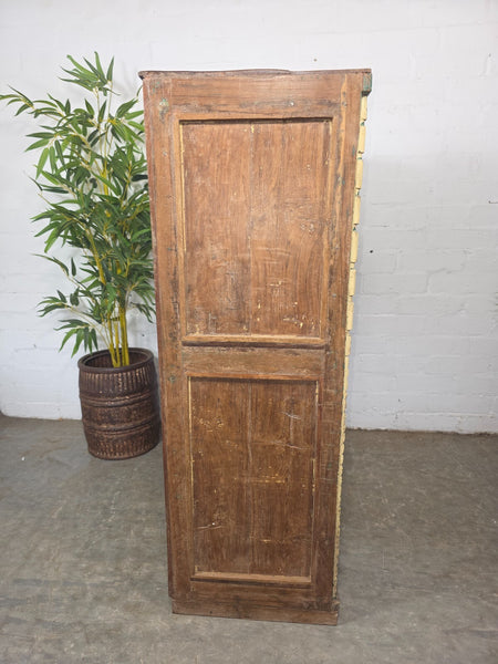Vintage Indian Glazed Colonial Wooden Kitchen Bathroom Drinks Display Cabinet