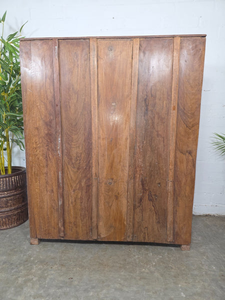 Vintage Indian Glazed Colonial Wooden Kitchen Bathroom Drinks Display Cabinet
