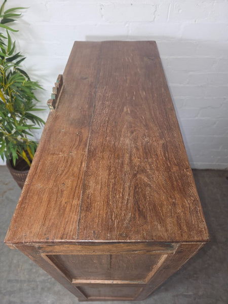 Vintage Indian Glazed Colonial Wooden Kitchen Bathroom Drinks Display Cabinet