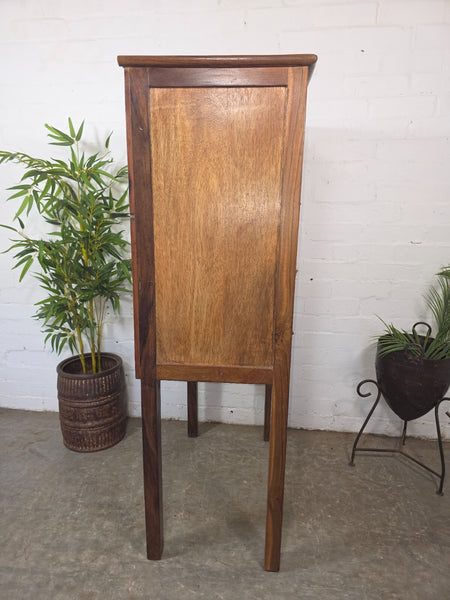 Vintage Indian Teak Wooden Colonial Chest Filing Haberdashery Drawers