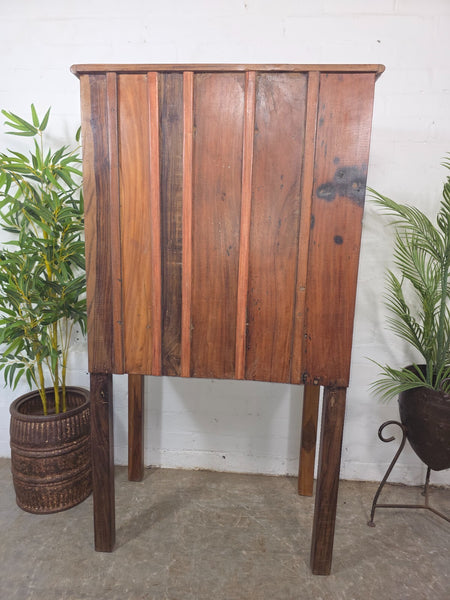 Vintage Indian Teak Wooden Colonial Chest Filing Haberdashery Drawers